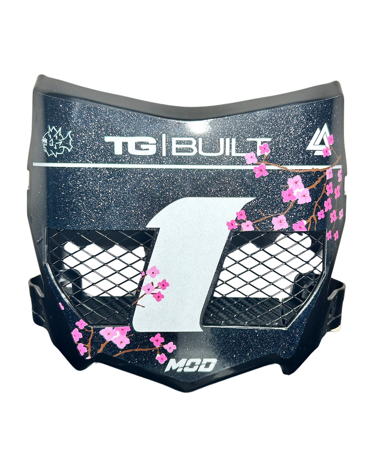 MODesignz vented number plates in white and holographic vinyl